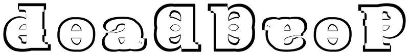 Ambigram for deadbeef in Clare   